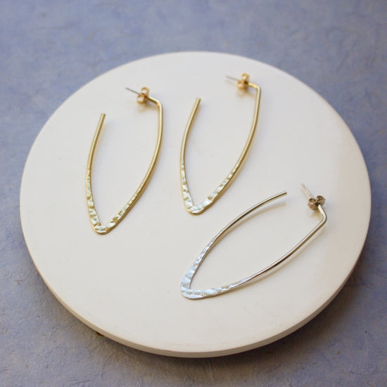 Hammered Oval Hoops