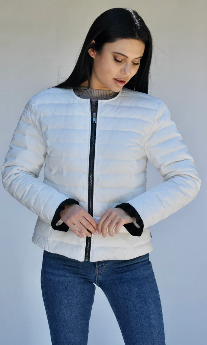 Carmen Puffer Jacket with Ruffles