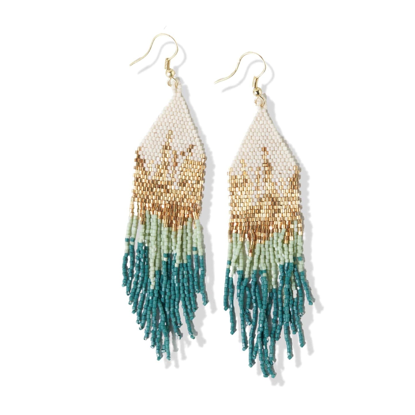 Mint Teal Mixed Metallic Luxe Ombre Earring