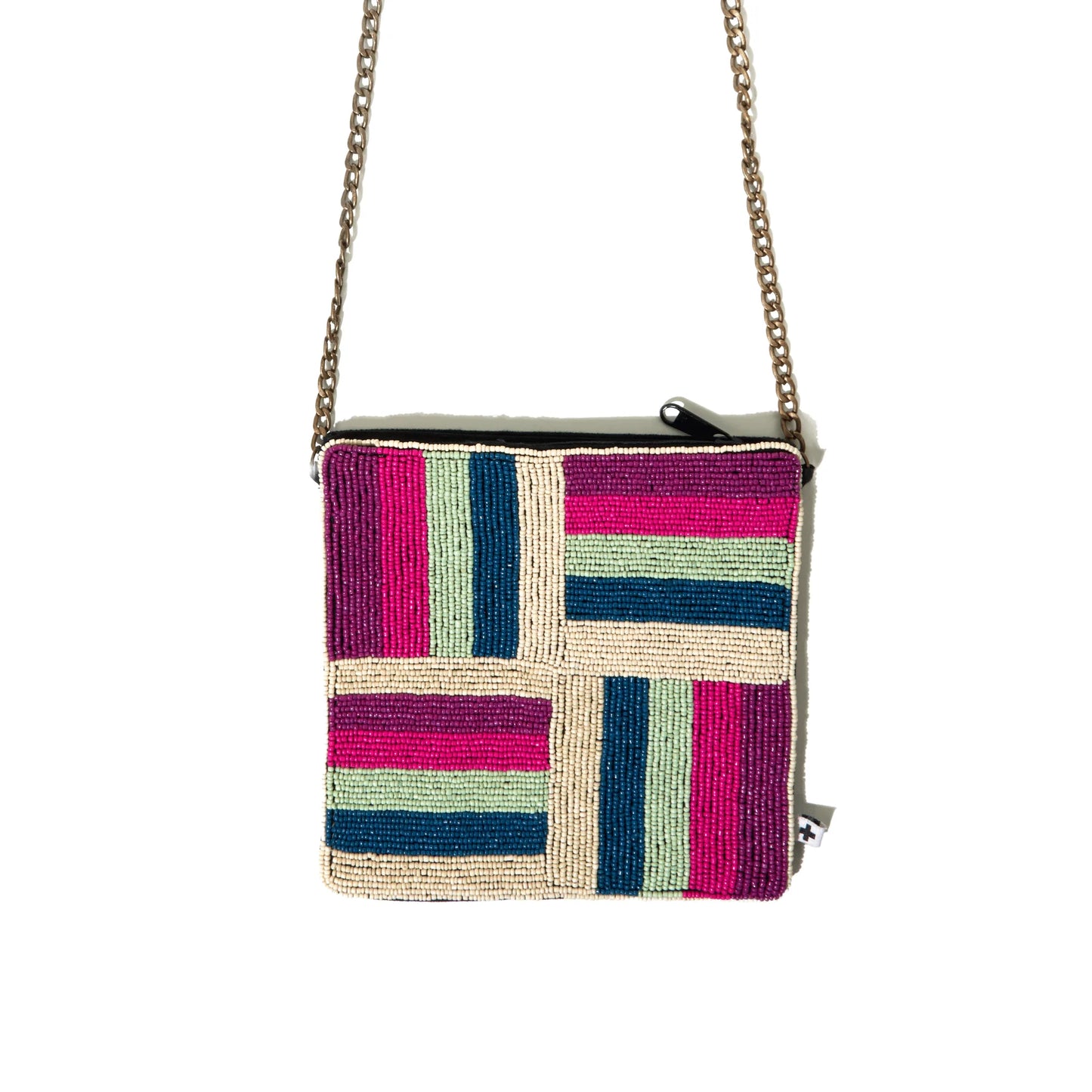 Magneta Hot Pink Mint Square Cross Body With Chain Strap