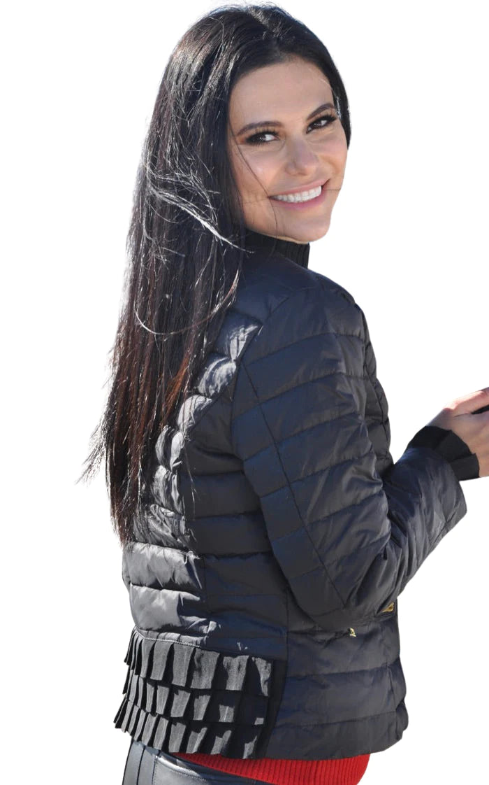 Carmen Puffer Jacket with Ruffles