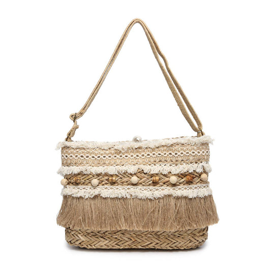 Willa Seagrass Fringe/Lace Crossbody