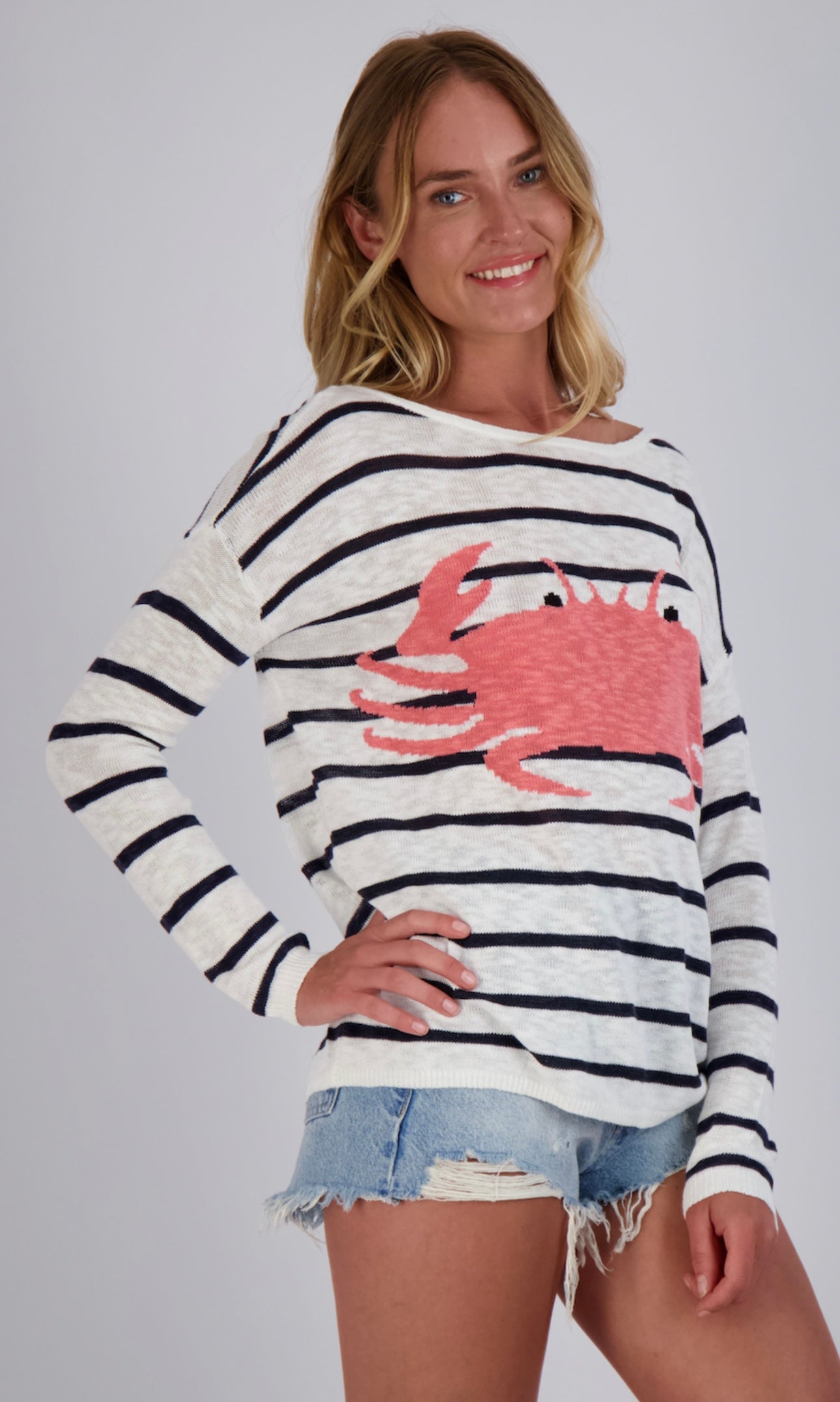 Lightweight Crab Stripe Sweater