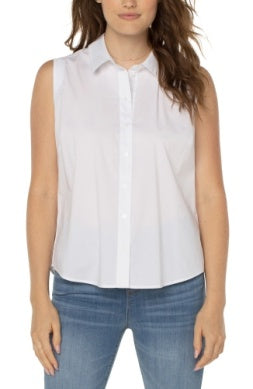 Sleeveless Button Front Shirt
